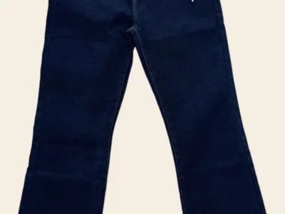 AROA - Jeans Vaqueros Estilizadores Tiro Alto Corte Campana Azul Denim Oscuro con 5 Bolsillos y Cierre Frontal